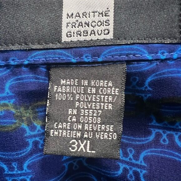 Marithe Francois Girbaud Blue Button-Down Shirt 3XL - Picture 5 of 6